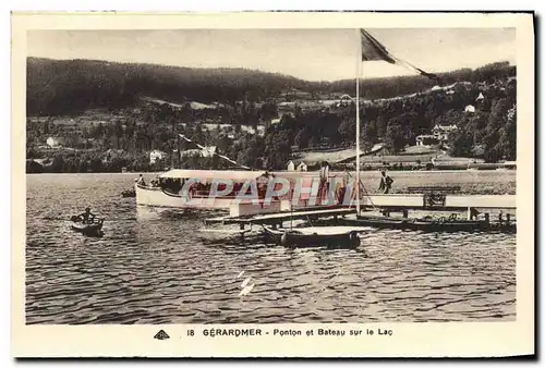 Ansichtskarte AK Gerardmer Ponton et Bateau Sur le Lac Bateau