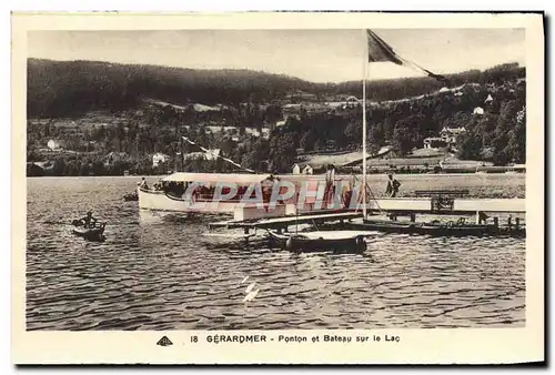 Cartes postales Gerardmer Ponton et Bateau Sur le Lac Bateau