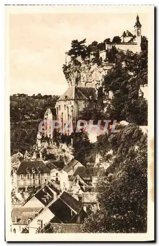 Cartes postales Rocamadour Le Rocher Vu De La Route
