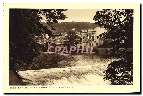 Cartes postales Epinal Le barrage et la Moselle