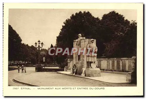 Cartes postales Epinal Monument Aux Morts Et Entree Du Cours Militaria