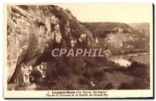 Ansichtskarte AK Laugerie Basse Vue de la terrasse de la grotte du Grand Roc Les Eyzies