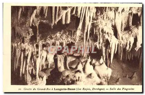 Cartes postales Laugerie Basse Grotte du Grand Roc Salle des pingouins Les Eyzies Prehistoire