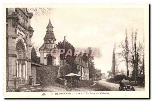 Cartes postales Betharram 1 et 2eme stations du calvaire Automobile