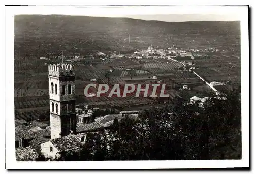 Moderne Karte Assisi Panorama della Pianura Umbra della Rocca