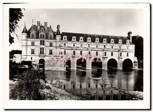 Cartes postales moderne Le Chateau de Chenonceaux La Facade Ouest et la Grande galerie sur le Cher