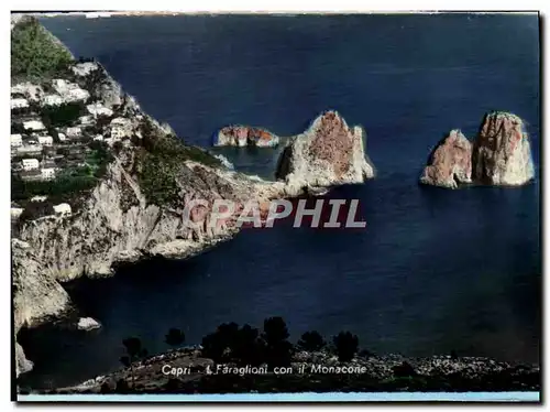 Cartes postales moderne Capri Faraglioni con il Monacone