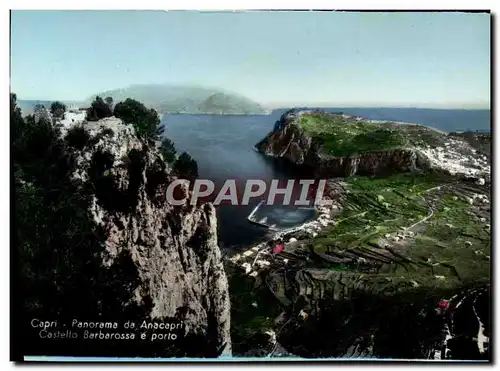 Cartes postales moderne Capri Panorame de Ancapri Castello Barbarosse e porto