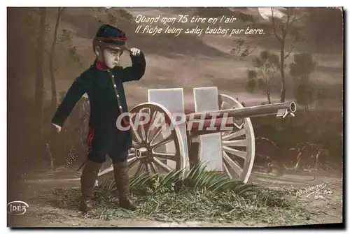 Cartes postales Fantaisie Enfant Militaria Canon