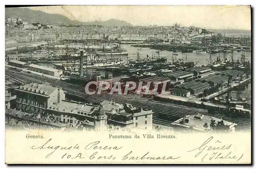 Cartes postales Genova Panorama da Villa Rosazza Bateaux