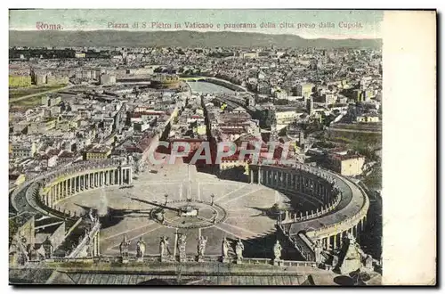Ansichtskarte AK Roma Piazza di S Pietro in Vaticano e panorama della citta preso dalla Cupola