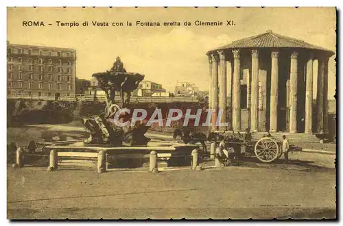 Cartes postales Roma Tempio di Vesta con la Fontana eretta da Clemente Xl