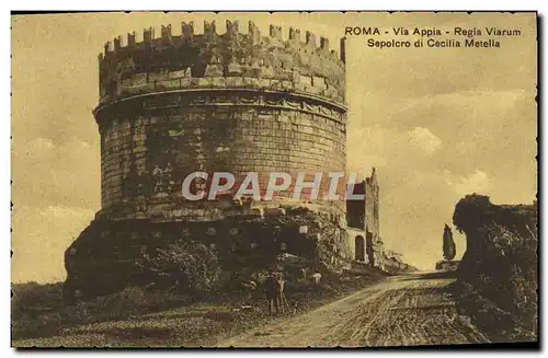 Cartes postales Roma Via Appia Regia Viarum sepolcro de Cecilia Metella