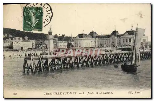 Ansichtskarte AK Trouville sur Mer La Jetee et le Casino Bateau