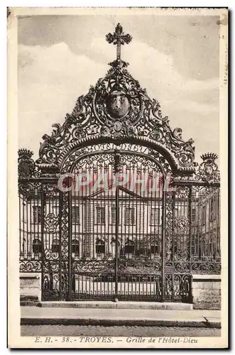 Cartes postales Troyes Grille de l'Hotel Dieu