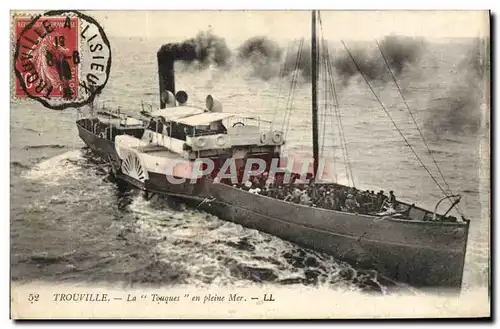 Ansichtskarte AK Trouville La Touques en pleine Mer Bateau