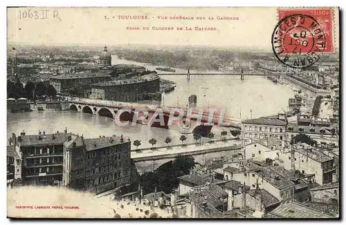 Ansichtskarte AK Toulouse Vue generale sur la Garonne prise du clocher de la Dalbade