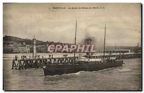 Cartes postales Trouville La Sortie du Beteau du Havre