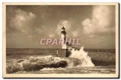 Ansichtskarte AK Le Treport Le Phare par tempete