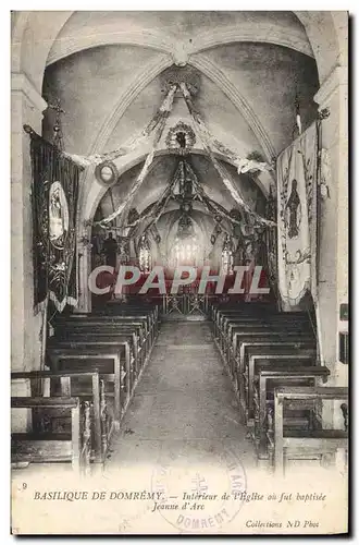 Cartes postales Basilique de Domremy Interieur de l&#39Eglise ou fut baptisee Jeanne d&#39Arc Bon cachet Greux V