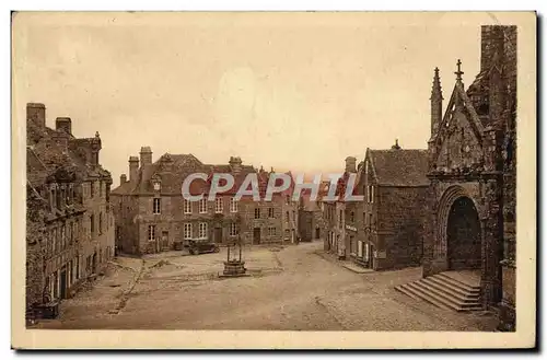 Ansichtskarte AK Locronan La Place le Vieux Puits Maisons de XVle