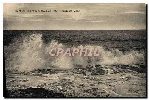 Cartes postales Plage de Croix de Vie Etude de Vague