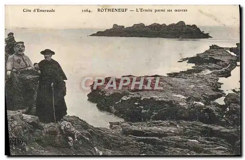 Cartes postales Rotheneuf L&#39Ermite parmi ses Oeuvres Folklore