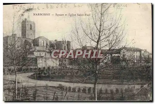 Ansichtskarte AK Narbonne Square et Eglise Saint Paul Cachet Depot de Tirailleurs Aix en Provence