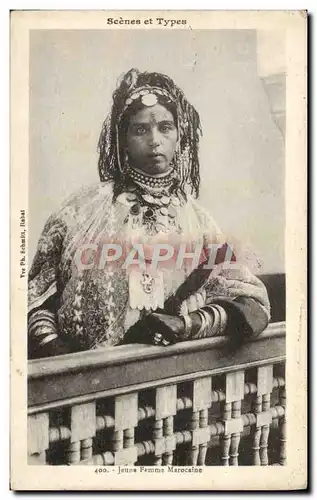 Cartes postales Scenes et Types Jeune femme marocaine Cachet 123eme escadron automobiles Oudjda