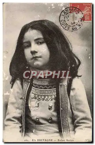 Cartes postales En Bretagne Enfant Breton Folklore