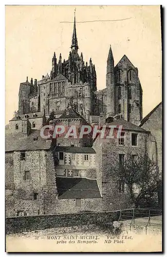 Cartes postales Mont Saint Michel Vue de l'Est Prise des Remparts