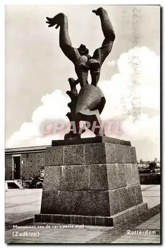 Cartes postales moderne Monument Van De Verwoeste Slad Sadkine Rotterdam Zadkine