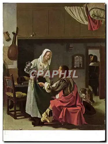 Cartes postales moderne Frans Van Mieris Herbergscene Chien