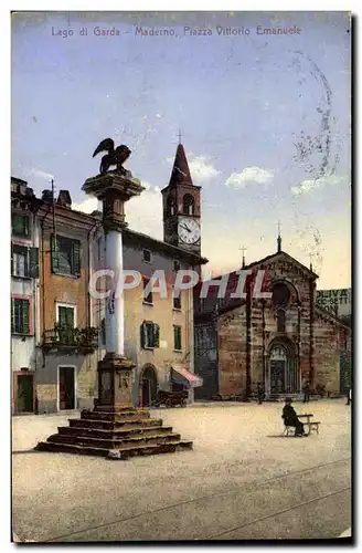 Cartes postales Lago Di Garda Maderno Piazza Vittorlo Emanuele Lion