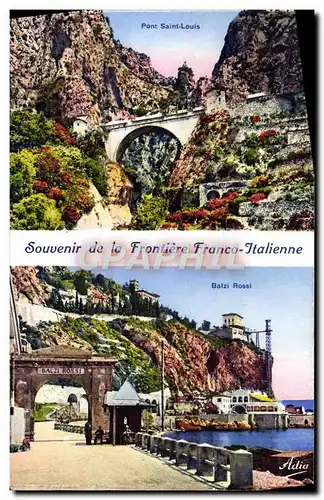 Ansichtskarte AK Souvenir De La Frontiere Franco Italienne Pont Saint Louis Balzi Rossi