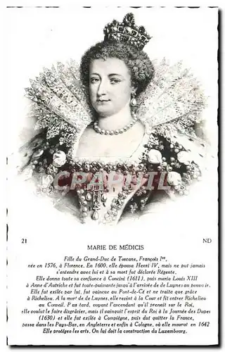Ansichtskarte AK Marie De Medicis Fille Du Grand Duc De Toscane Francois 1er