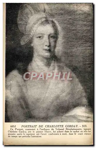 Ansichtskarte AK Portrait De Charlotte Corday Revolution