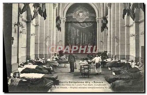 Cartes postales Guerre Europeenne Rennes La salle Des Fetes Du Cercle Paul Bert Militaria