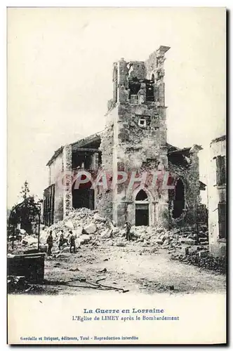 Ansichtskarte AK Militaria La Guerre En Lorraine L&#39Eglise De Limey