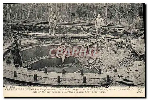 Ansichtskarte AK Militaria Grepy En Laonnois Emplacement Du Canon Bertha