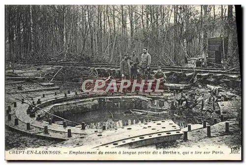 Cartes postales Militaria Crepy En Laonnois Emplacement Du Canon Bertha