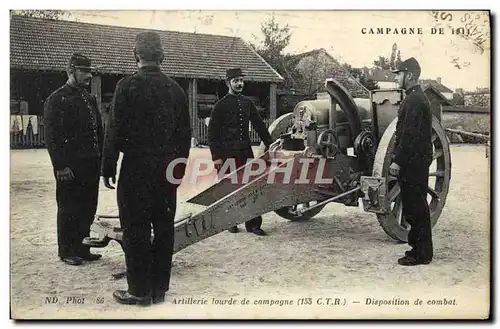 Cartes postales Militaria Campagne De 1914 Artillerie lourde de Campagne Disposition de combat
