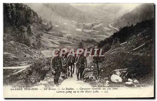 Cartes postales Militaria Guerre Le Rudlin Caravane Montant Au Lac Noir Soldats