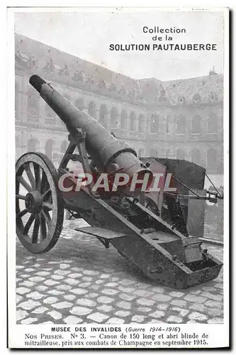 Ansichtskarte AK Militaria Musee Des Invalides Nos Prises Canon De 150 Long Et Abri Blinde De mitrailleuse