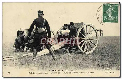 Cartes postales Campagne De 1914 Artillerie Francaise Piece de 755 mm Canon