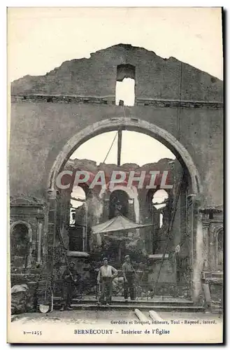 Cartes postales Bernecourt Interieur De I'Eglise Militaria