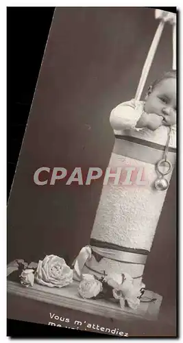 Ansichtskarte AK Fantaisie Enfant Bebe Vous M&#39Attendiez