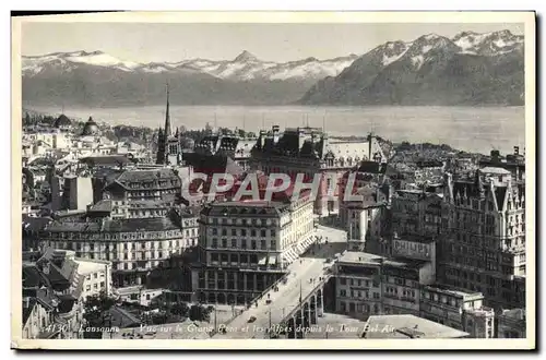 Cartes postales lausanne Vue Sur Le Grand Pont Et Les Alpes Depuis Le Tour Bel Air