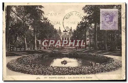 Cartes postales Monte Carlo Les Jardins Et Le Casino