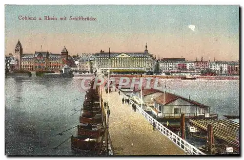 Cartes postales Coblenz Rhein Mit Schiffbrucke